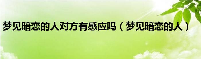 孕妇梦见暗恋男人的含意